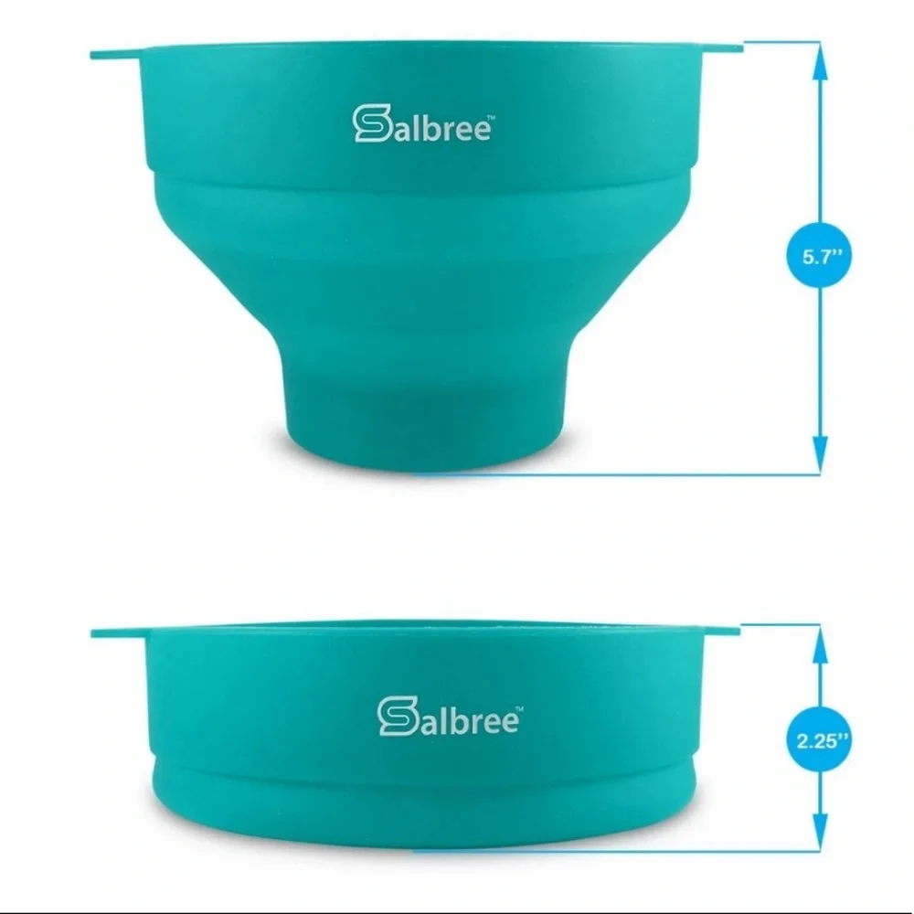 SALBREE MICROWAVE POPCORN POPPER kernel kitchen space saver silicone collapsible